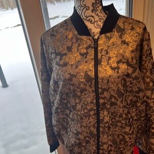 Vince Camuto Gold and Black Bomber Jacket